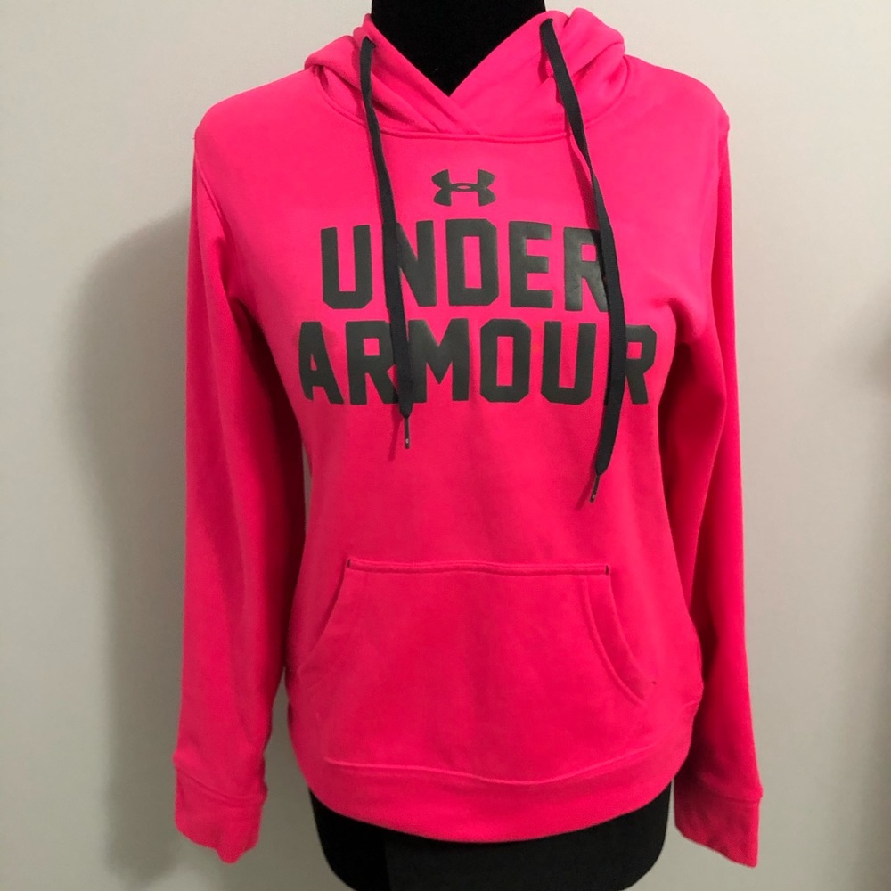 Under Armour bright pink sweatshirt with hood